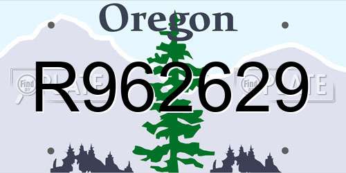 R962629 Oregon License Plate