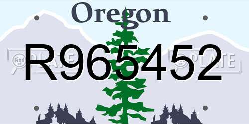 R965452 Oregon License Plate