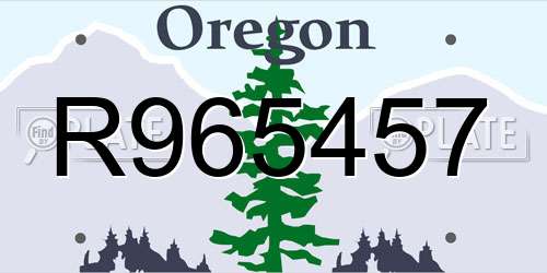 R965457 Oregon License Plate