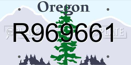 R969661 Oregon License Plate