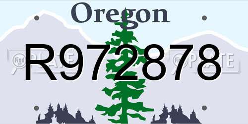 R972878 Oregon License Plate