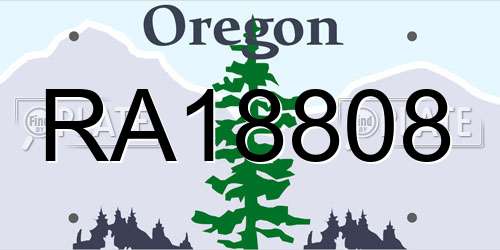 RA18808 Oregon License Plate