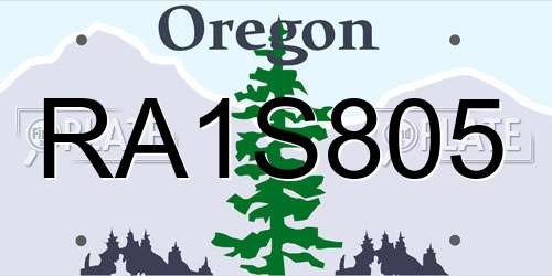 RA1S805 Oregon License Plate