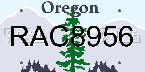 RAC8956 Oregon License Plate