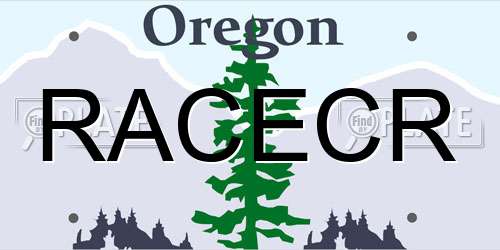 RACECR Oregon License Plate