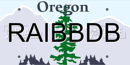 RAIBBDB Oregon License Plate