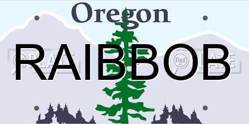 RAIBBOB Oregon License Plate
