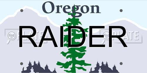 RAIDER Oregon License Plate