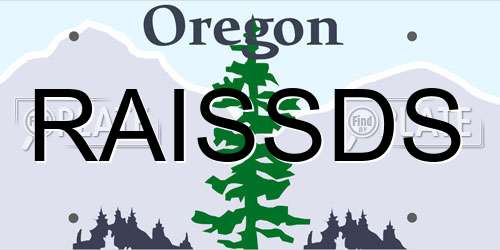 RAISSDS Oregon License Plate