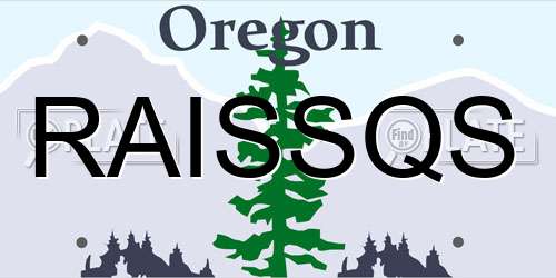 RAISSQS Oregon License Plate
