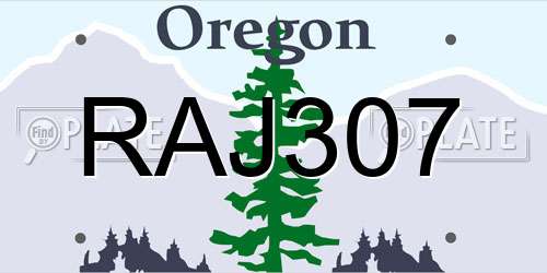 RAJ307 Oregon License Plate