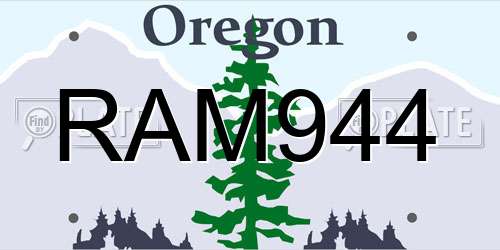 RAM944 Oregon License Plate