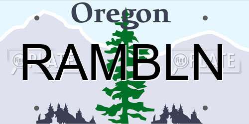 RAMBLN Oregon License Plate