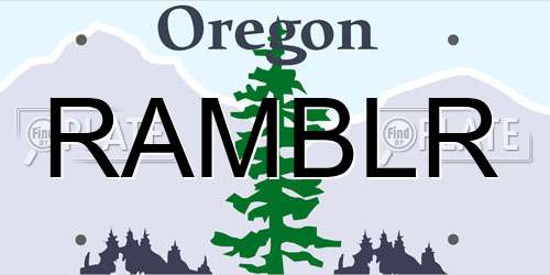 RAMBLR Oregon License Plate