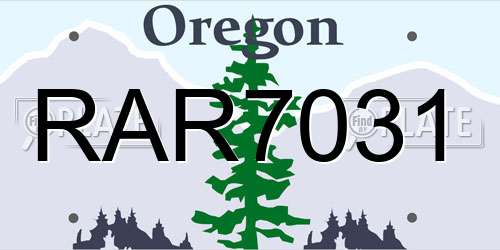 RAR7031 Oregon License Plate