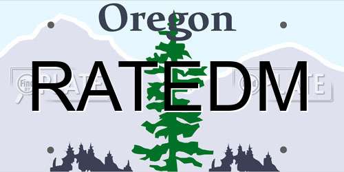 RATEDM Oregon License Plate
