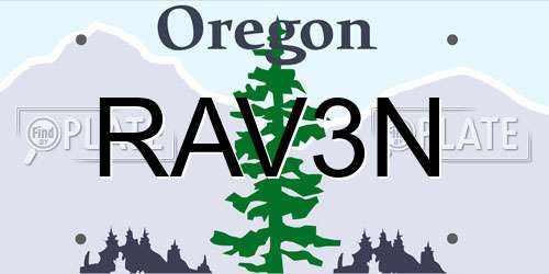 RAV3N Oregon License Plate