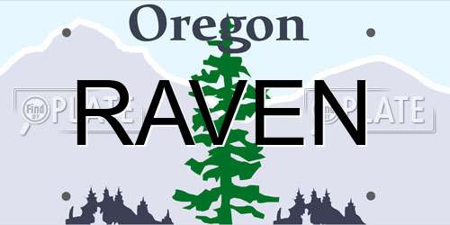 RAVEN Oregon License Plate