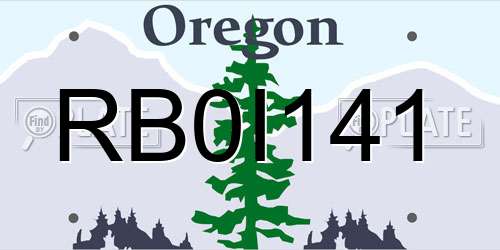 RB0I141 Oregon License Plate