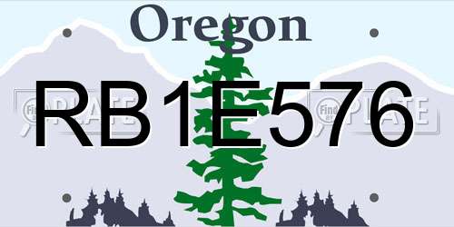 RB1E576 Oregon License Plate