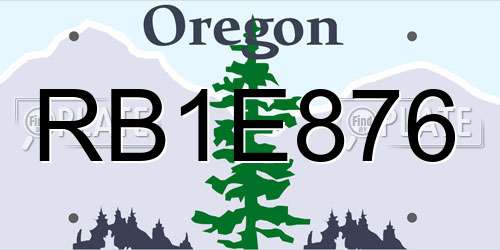 RB1E876 Oregon License Plate