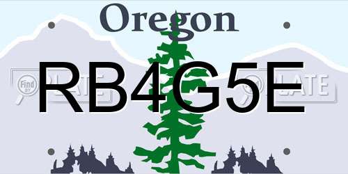 RB4G5E Oregon License Plate