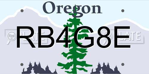 RB4G8E Oregon License Plate