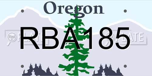 RBA185 Oregon License Plate