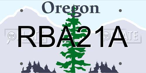 RBA21A Oregon License Plate