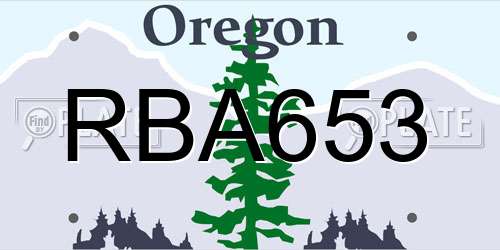 RBA653 Oregon License Plate