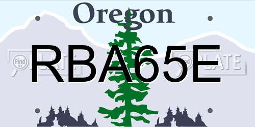 RBA65E Oregon License Plate