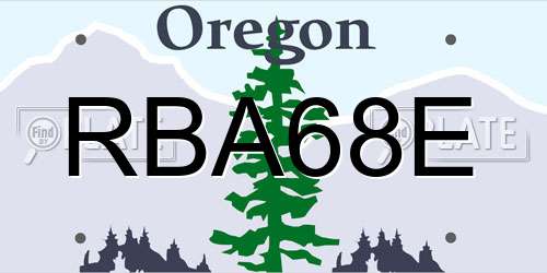 RBA68E Oregon License Plate