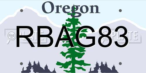 RBAG83 Oregon License Plate