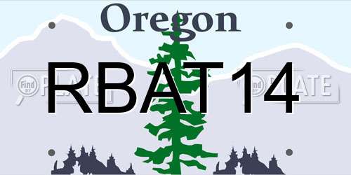 RBAT14 Oregon License Plate