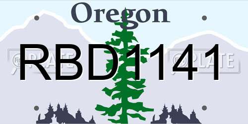 RBD1141 Oregon License Plate