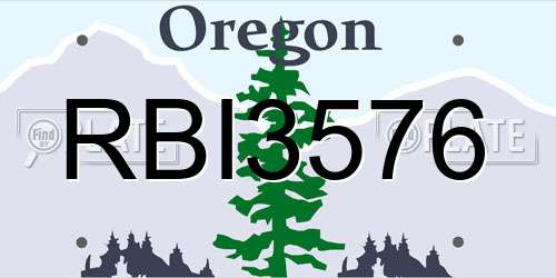 RBI3576 Oregon License Plate