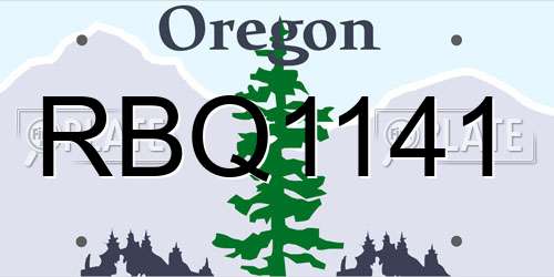 RBQ1141 Oregon License Plate
