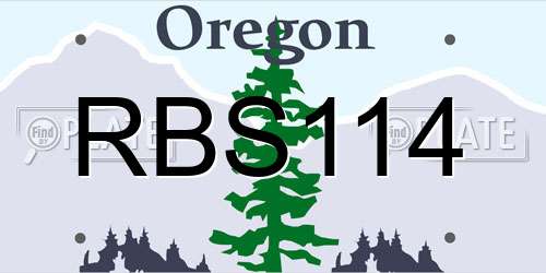 RBS114 Oregon License Plate
