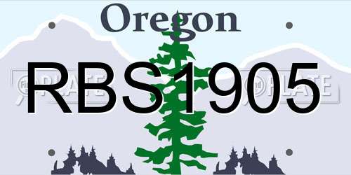 RBS1905 Oregon License Plate