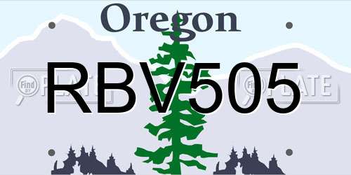 RBV505 Oregon License Plate