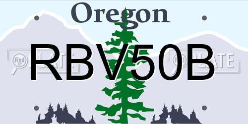 RBV50B Oregon License Plate