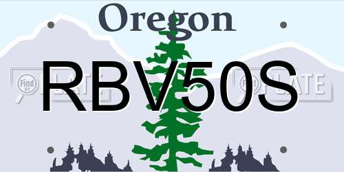 RBV50S Oregon License Plate