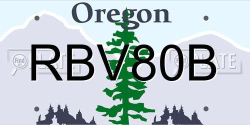 RBV80B Oregon License Plate