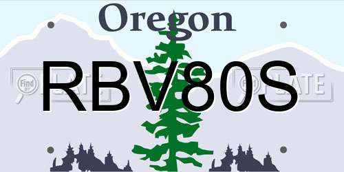 RBV80S Oregon License Plate