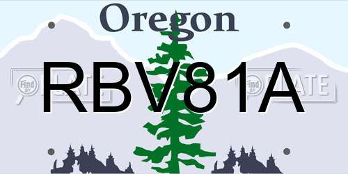 RBV81A Oregon License Plate
