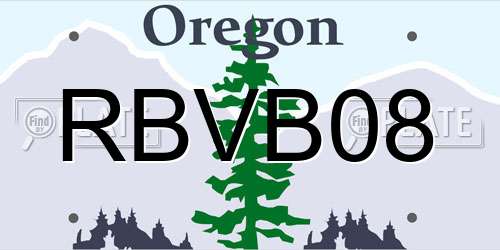 RBVB08 Oregon License Plate