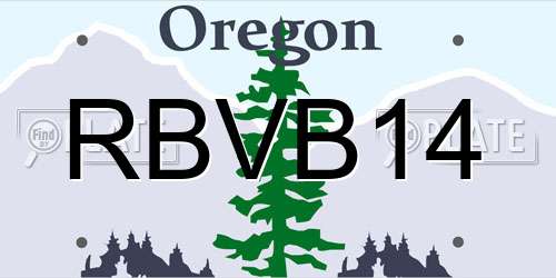 RBVB14 Oregon License Plate