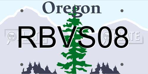 RBVS08 Oregon License Plate