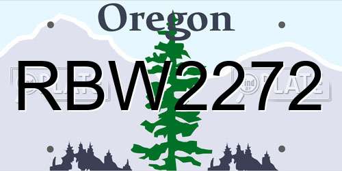 RBW2272 Oregon License Plate