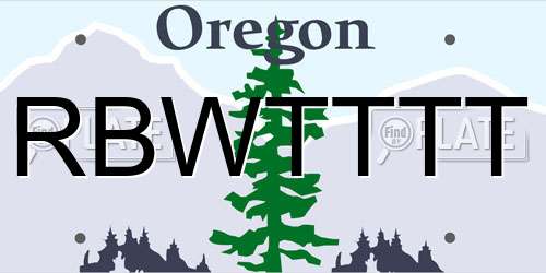 RBWTTTT Oregon License Plate